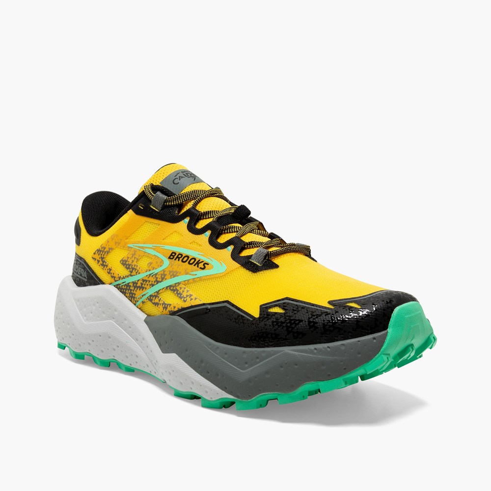 Chaussure Trail Running Brooks Caldera 7 Citron Noir Homme | WIP-5337686